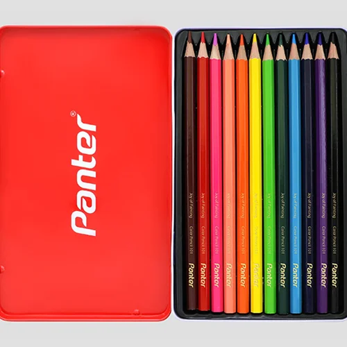 مداد رنگی 12 رنگ جعبه فلزی پنتر